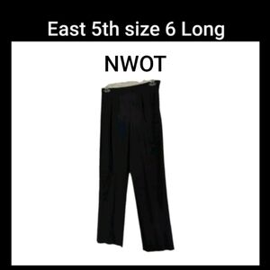 NWOT East 5th Women’s  Classic Black Straight Leg Dress Pants Size 6 Long